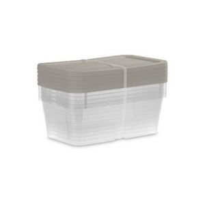 Sterilite 6 Quart Clear Stacking Storage Tote Containers, Set of 5